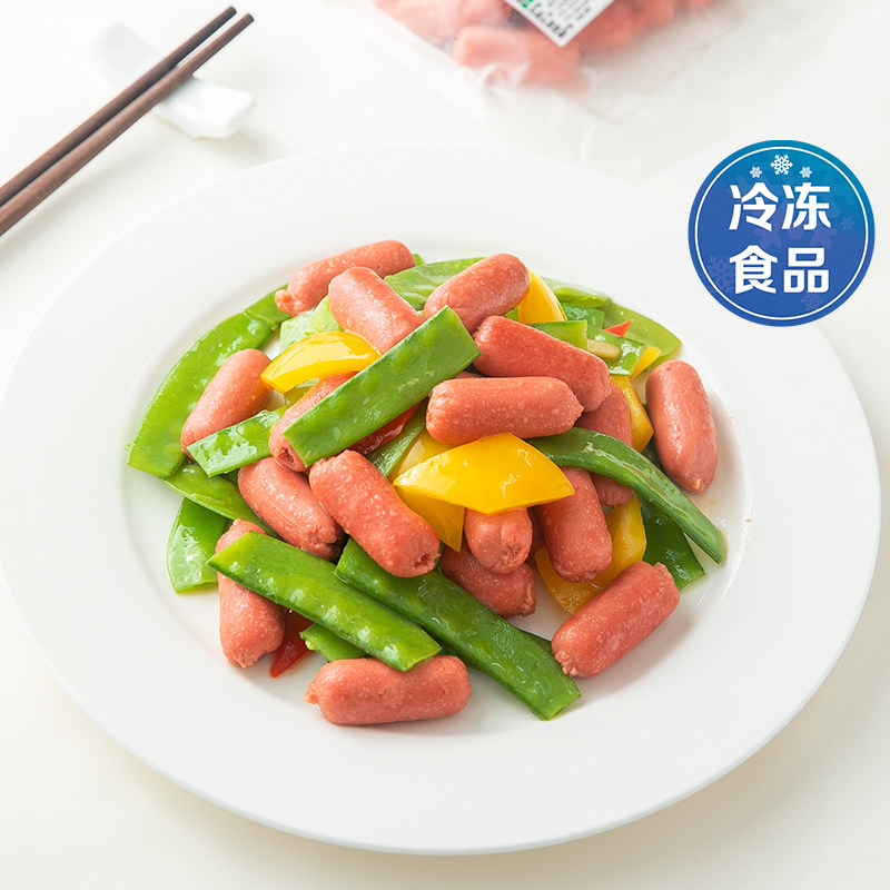 冷冻品齐善素食素迷你火锅小红肠素肉佛家仿荤斋素菜蛋白肠素肠