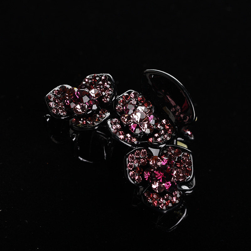 新款中号水钻日韩版发夹花朵卡子