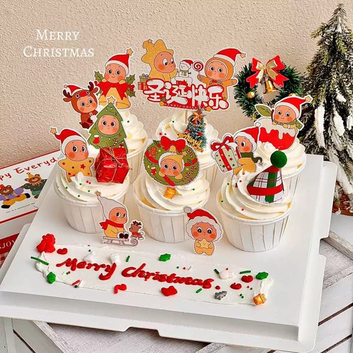 圣诞节平安夜纸杯蛋糕装饰插件