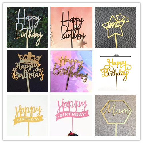 蛋糕装饰亚克力生日快乐插件