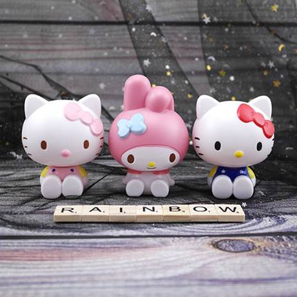 彩虹烘焙馆装饰hellokitty凯蒂猫生日蛋糕卡通塑料玩偶美乐蒂新品