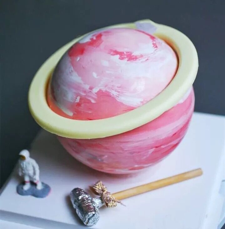 彩虹烘焙馆星球蛋糕模具六寸透明慕斯球形创意网红甜品自带底托