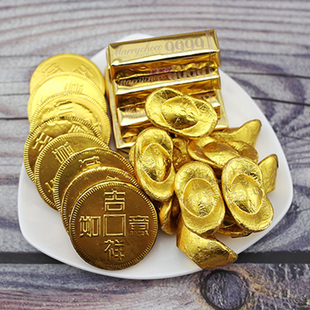 彩虹烘焙馆原料金币金条金元宝花生巧克力散装称重可混装一斤包邮