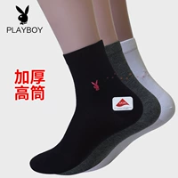 Playboy, высокие сапоги, демисезонные удерживающие тепло носки, увеличенная толщина, из ворсистого хлопка, с вышивкой, простой и элегантный дизайн
