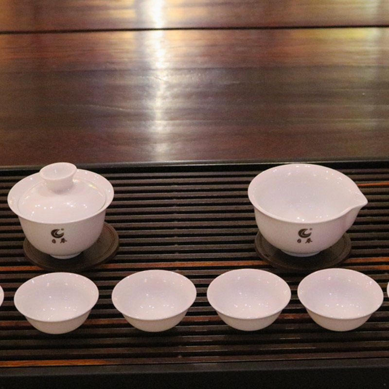 日春茶叶 陶瓷功夫茶具泡茶茶杯【旅游茶具】品茗杯白瓷礼盒装