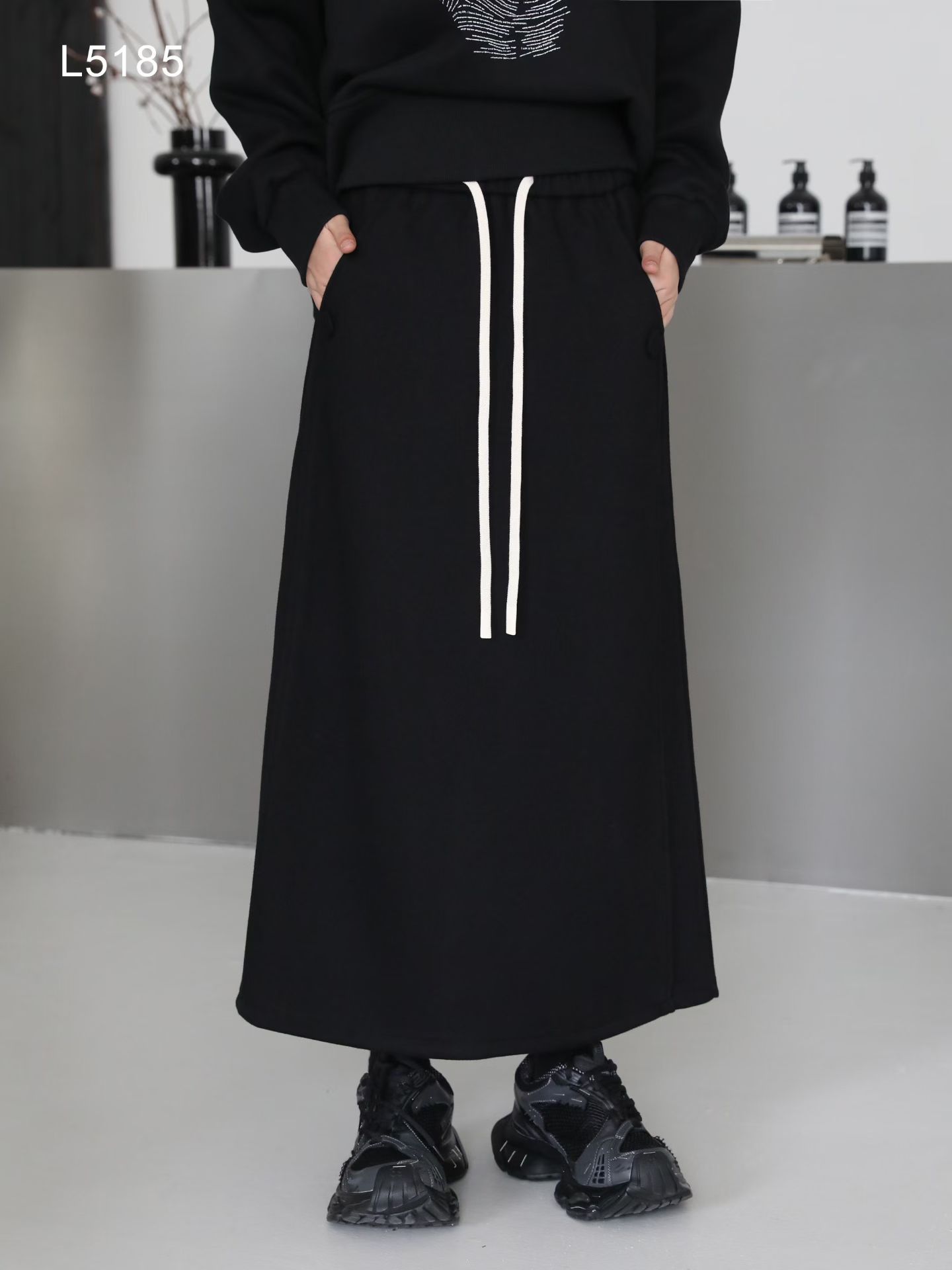 BEST2025秋冬新款韩版高腰显瘦百搭休闲半身裙女中长款毛呢裙子