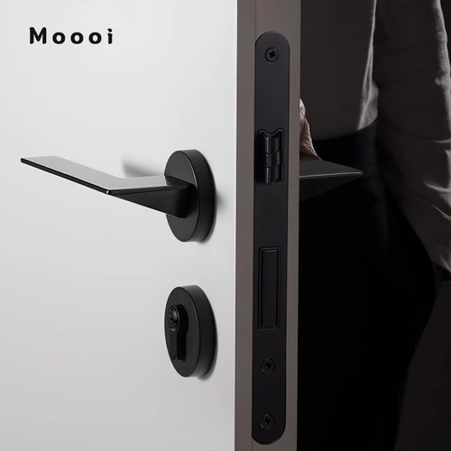 moooi黑色网红静音卧室门锁