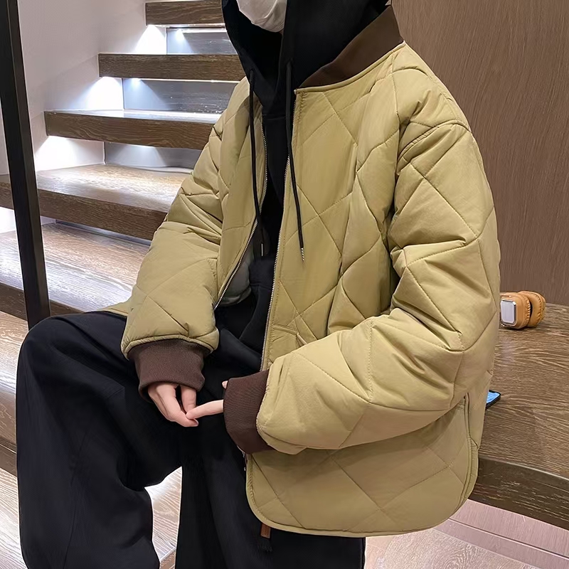 【满两件包邮】2025冬季新款青少年学生港风轻薄萎格棉衣棒球外套