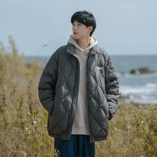 新款 2025冬装 包邮 青少年港风学生保暖贴标菱格棉衣外套 满两件