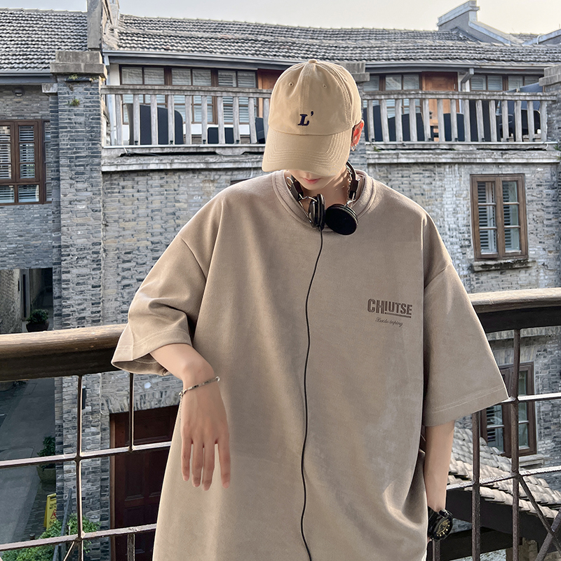 【满两件包邮】2025夏季新款青少年学生港风通勤简约字母半袖T恤