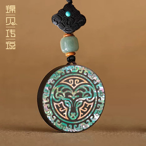 锦贝传说简约檀木质汽车钥匙扣