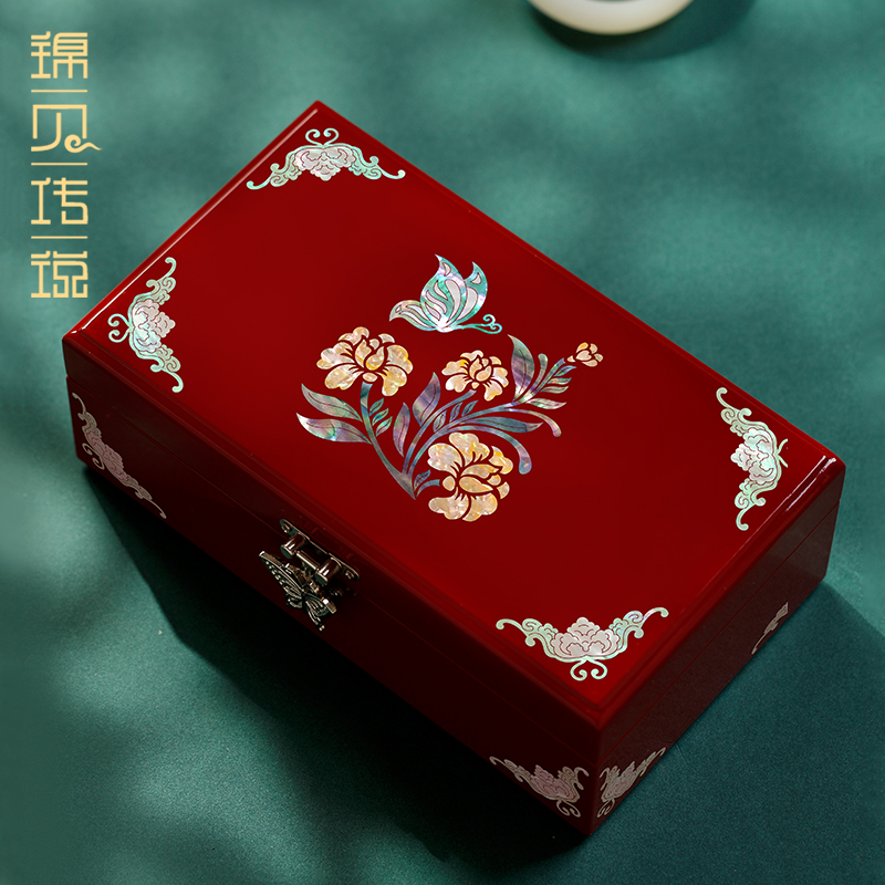 锦贝传说螺钿首饰盒三金盒收纳盒