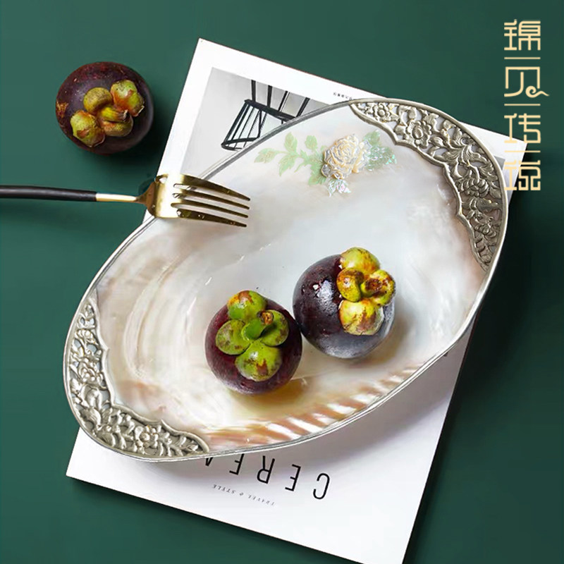 【青岛特色礼物】螺钿贝壳盘水果点心装饰盘旅游纪念品家居摆件