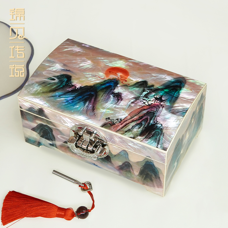 锦贝传说国潮首饰盒螺钿饰品盒结婚生日纪念日礼物珠宝项链手镯盒
