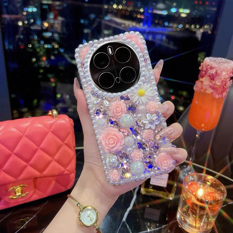 适用荣耀magic7手机壳珍珠花朵水钻magic7pro女新款magic6奢华满钻honor高端magic5全包防摔pro华为硅胶外壳