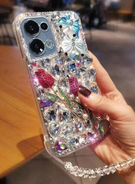 适用于OPPOReno13满水钻手机壳reno13pro/12奢华镶钻5G全包软防摔女款A5Pro闪钻A3PRO新款A2PROA58A97A1X高档