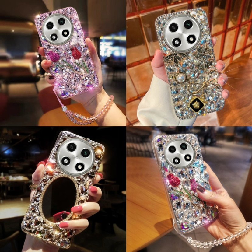 适用于OPPOA2 Pro手机壳女款满钻玫瑰花PJG110奢华水钻全包防摔潮牌创意a2pro带水钻镜子oppo软壳闪钻A