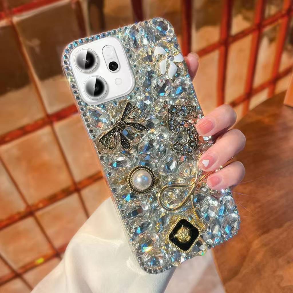 适用OPPOReno15手机壳oppoFind x9高档满钻reno15pro带水钻A6奢华女款A5 PRO软壳K13S全包A6i新款findx8闪钻