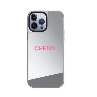 白敬亭同款电镀银边磁吸镜面17promax手机壳适用苹果15 16PROMAX私人定制12刻名镜面银框13PRO小白同款手机壳