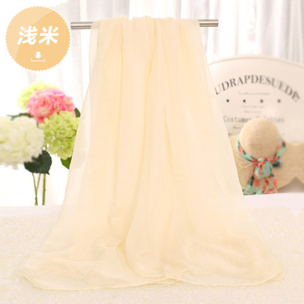 夏季纯色防晒丝巾海边沙滩巾长款春秋披肩女纱巾围巾秋冬季大雪纺