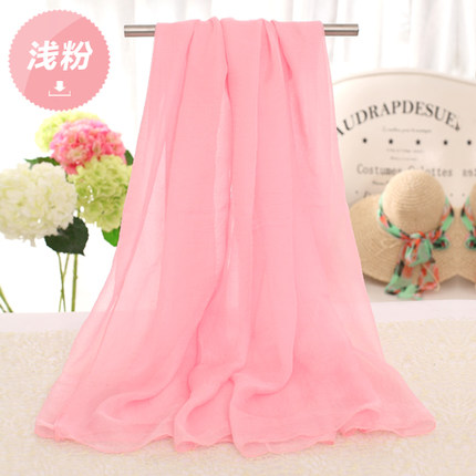 夏季纯色防晒丝巾海边沙滩巾长款春秋披肩女纱巾围巾秋冬季大雪纺