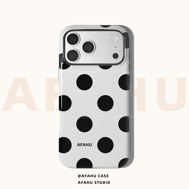 【原创波点系列】白鹤波点&middot;适用iPhone17promax菲林二合一手机壳苹果16pro新款15p复古14好看13高级12小众11