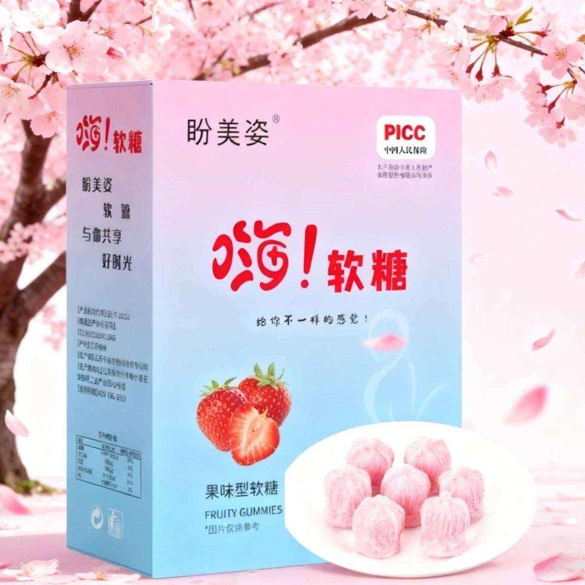 【大餐嗨吃】盼草莓味嗨吃糖果蔬软糖嗨吃水果味升级版酵素糖