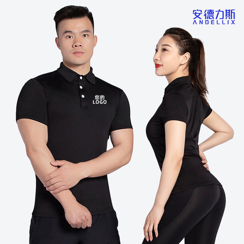 弹力修身运动POLO衫短袖教练工服