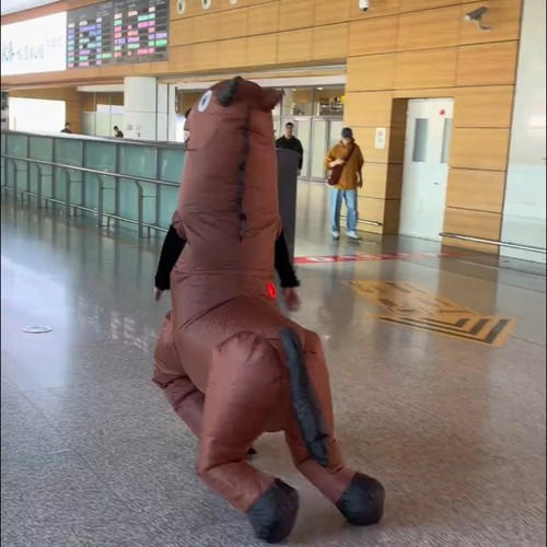 万圣节充气搞笑人偶服装可穿