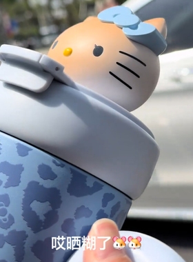 野兽派家居水杯sun kissed三丽鸥HelloKitty变色保温杯吸管杯礼物