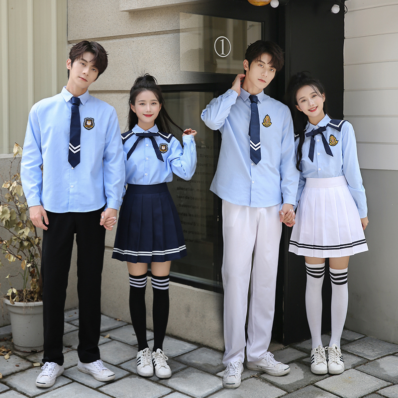 高中生长袖校服套装衬衣