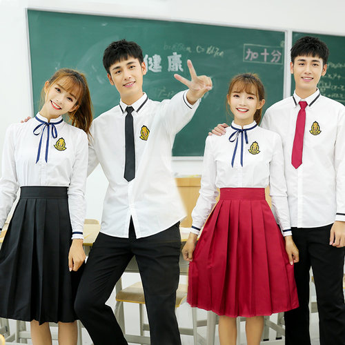 中学生长袖衬衫校服学院风初中生毕业班服合唱团队表演朗诵演出服