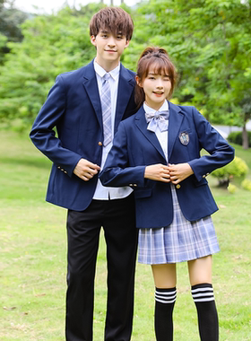 韩版时尚英伦学院风 西服西装套装 JK紫烟格裙 学生校服班服制服