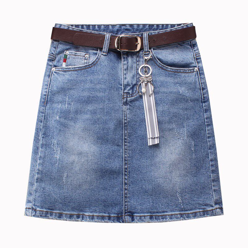 牛仔短裙女秋冬夏季2019新款韩版显瘦修身弹力百搭a字拼接半身裙|msdalam kategori Butik wanita / wanita, skirt - dari Buy2taobao.com untuk memberikan perkhidmatan ejen Taobao profesional membeli