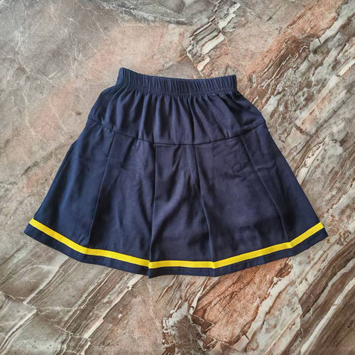 夏季超薄藏蓝色横黄色针织条裤裙子中小学生运动防走光校服松紧腰