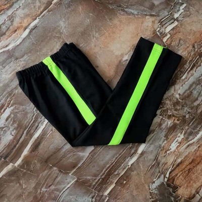 校服裤子黑色一条杠宽条纹儿童秋