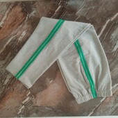 灰色两条道绿色杠儿童男女中小学生棉加绒订做运动休闲长校服裤 子