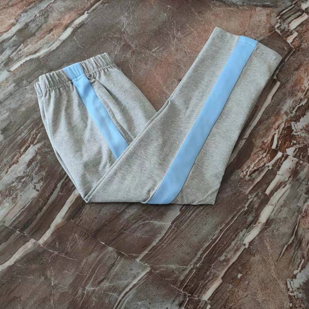 校服灰色宽条纹纯棉儿童中小学生