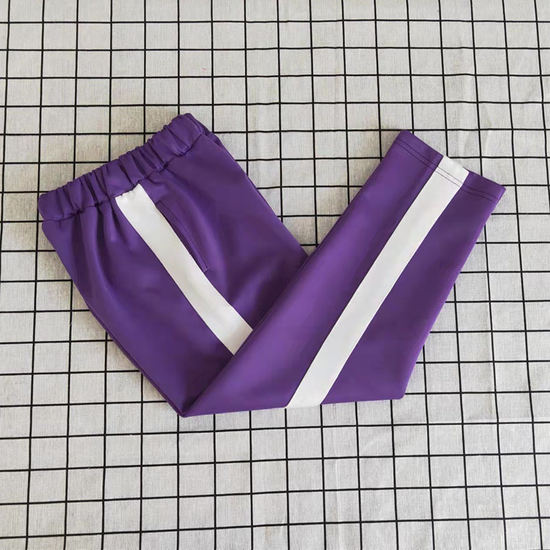 紫色一道宽条儿童春秋款校服裤子