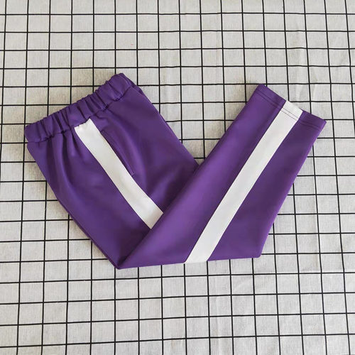 紫色一道宽条儿童春秋款校服裤子
