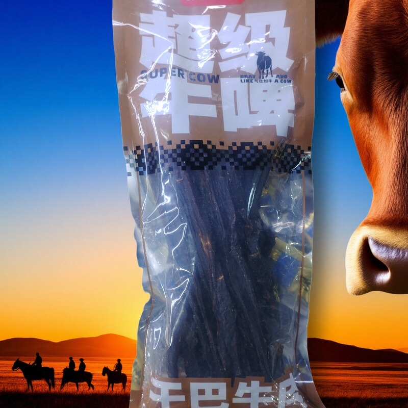 新疆尕喜尕喜超级牛啤干巴牛肉长条肉干追剧零食肉铺居家办公佳品