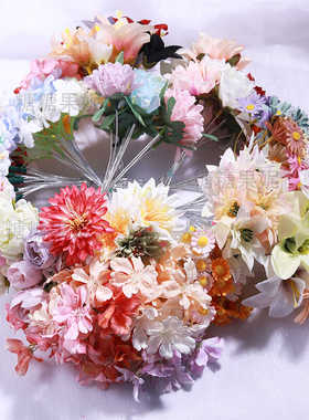 泉州簪花仿真花假花绢花花朵发饰diy手工花素材汉服服饰头饰配件