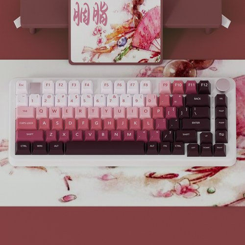 原厂高度PBT五面胭脂键帽