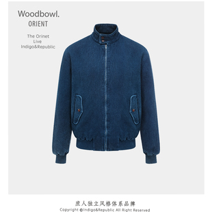 哈林顿茄克 Coat 蓝染靛蓝刺子外套 Harrington Woodbowl.2022ss