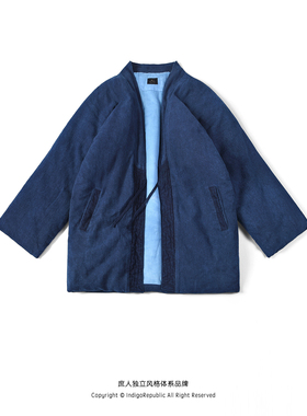 Woodbowl.French hemp/DF-2070 INDIGO蓝染/蓼蓝 法国麻 道袍棉衣