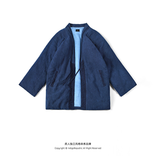 Woodbowl.French hemp/DF-2070 INDIGO蓝染/蓼蓝 法国麻 道袍棉衣