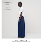 染匠系列 超宽 春夏 草木染indigo 靛蓝休闲阔腿裤 蓝染