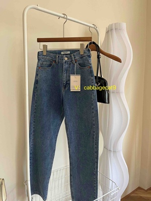 九分裤2022秋季复古深蓝色