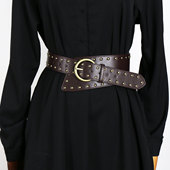 子配饰 饰大衣宽腰封裤 2025新款 复古铆钉腰带女配裙子高级感百搭装