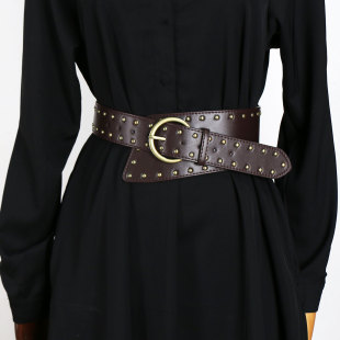 子配饰 饰大衣宽腰封裤 2025新款 复古铆钉腰带女配裙子高级感百搭装